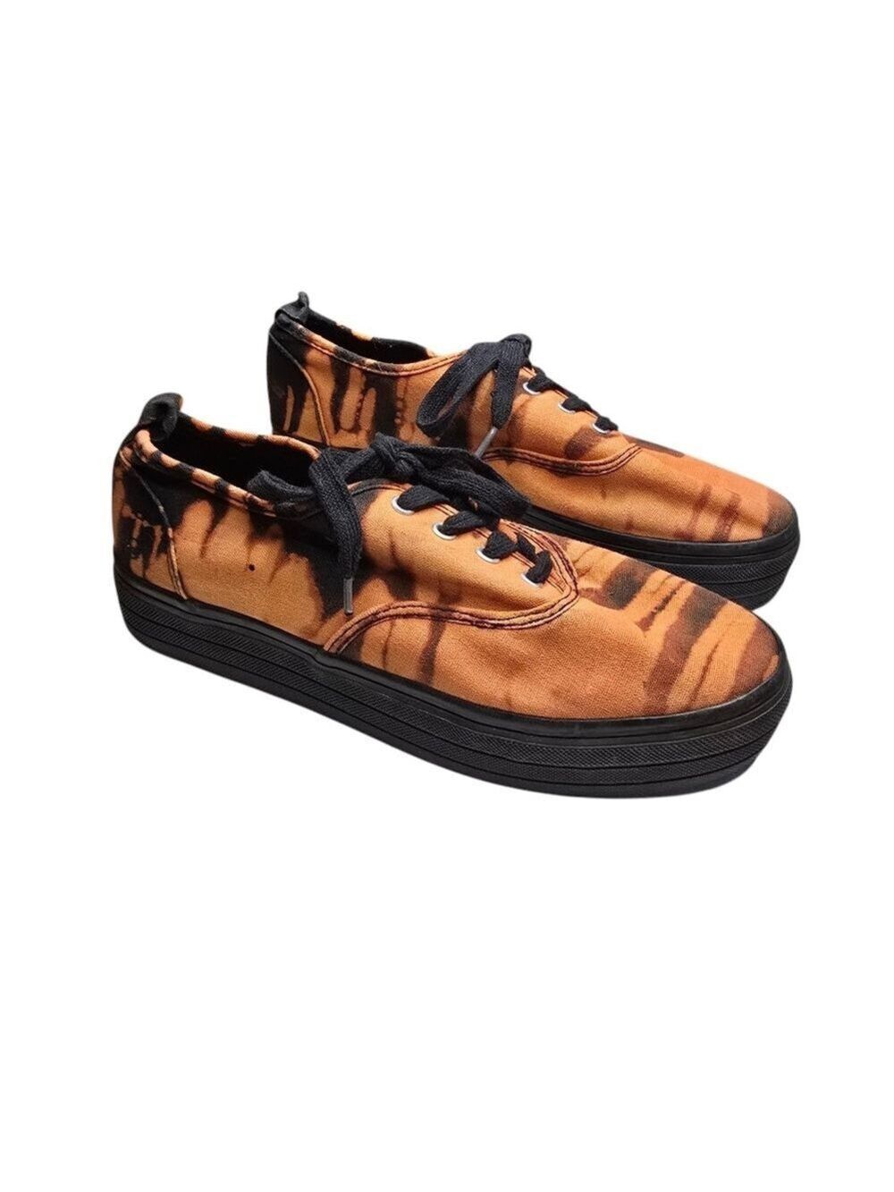 Divided H&M Orange Black Low Top Lace Up Sneakers US 8